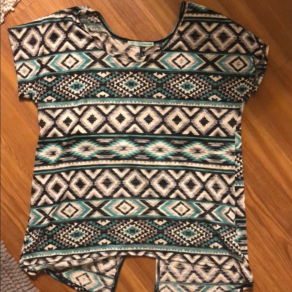 Aztec open back T-shirt